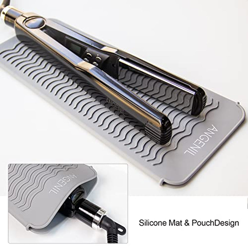 2-in-1 Silicone Heat Resistant Mat & Pouch for Hair Styling Tools