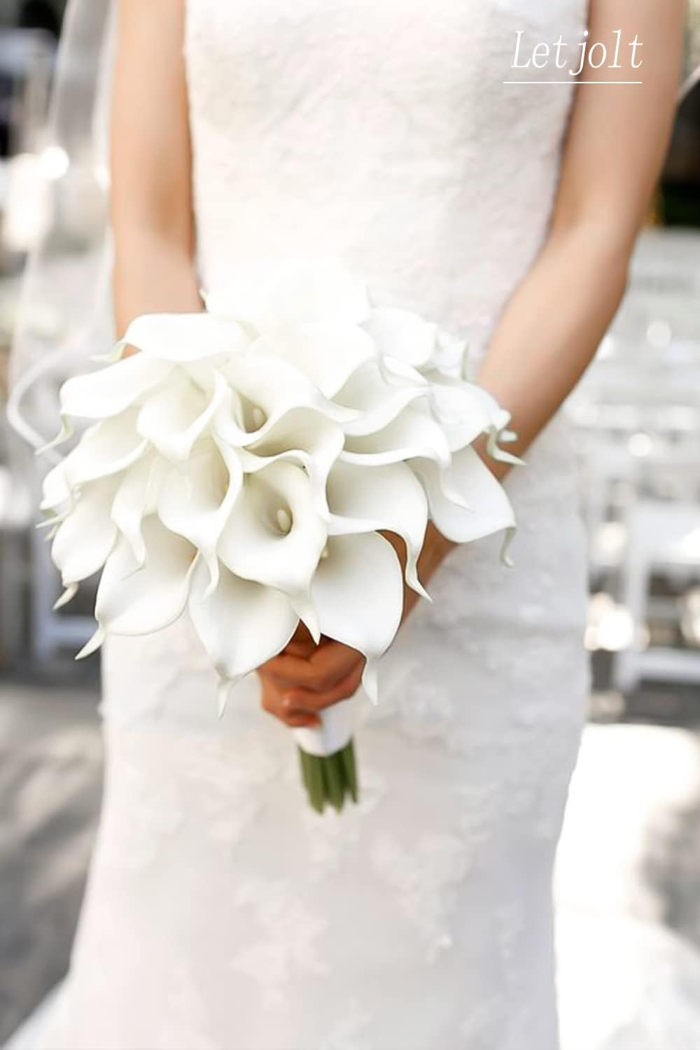 White Calla Lily 12Pcs Artificial Flowers Bouquet for Wedding Bride Shower Blessing Gift Home Decoration Faux Calla Lilies Flower, White