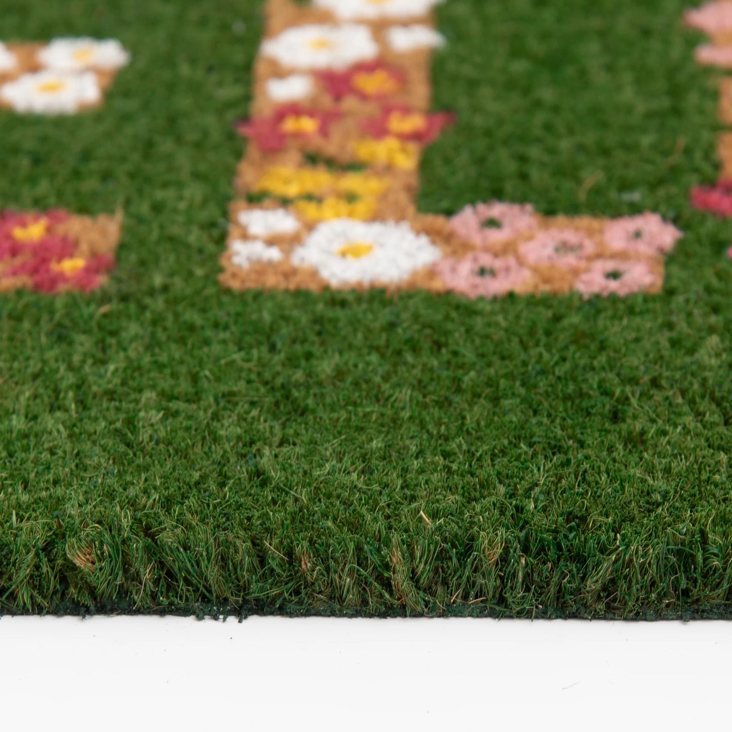 Hello Flower Garden Outdoor Coir Doormat, 18"X30"