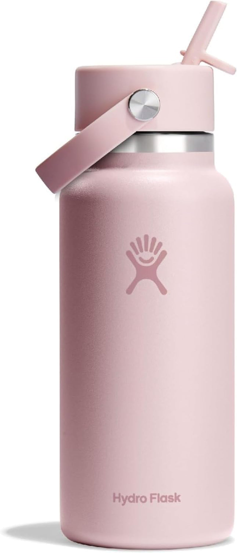 24 Oz Wide Flex Straw Cap Bottle - Insulated Stainless Steel - Wide Straw Lid, Non Spill, Leakproof in Tonal Birch