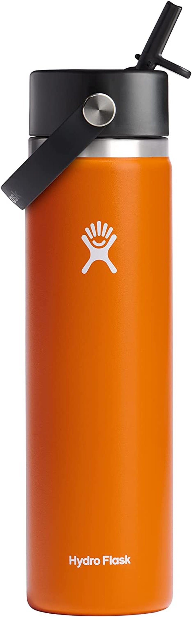 24 Oz Wide Flex Straw Cap Bottle - Insulated Stainless Steel - Wide Straw Lid, Non Spill, Leakproof in Tonal Birch
