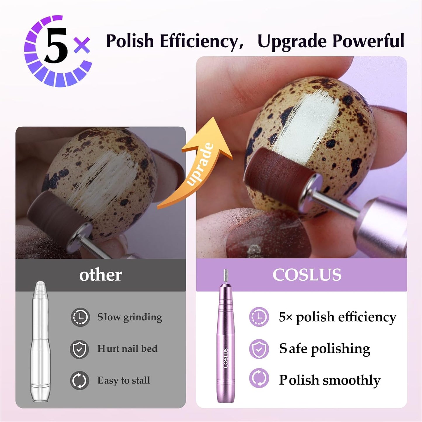 Electric Nail Drill File Professional: for Acrylic Gel Dip Powder Nails Portable Nail Machine Kit Manicure Pedicure Tools Polishing Set with Nail Drill Bits Sanding Bands