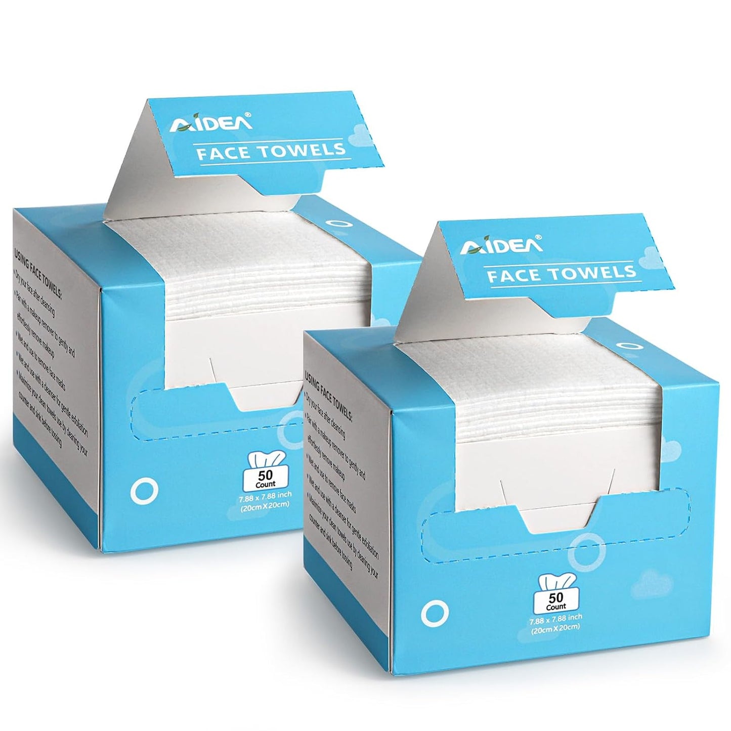 2 Pack Disposable Face Towels (50 Count each) – Soft & Long-Lasting