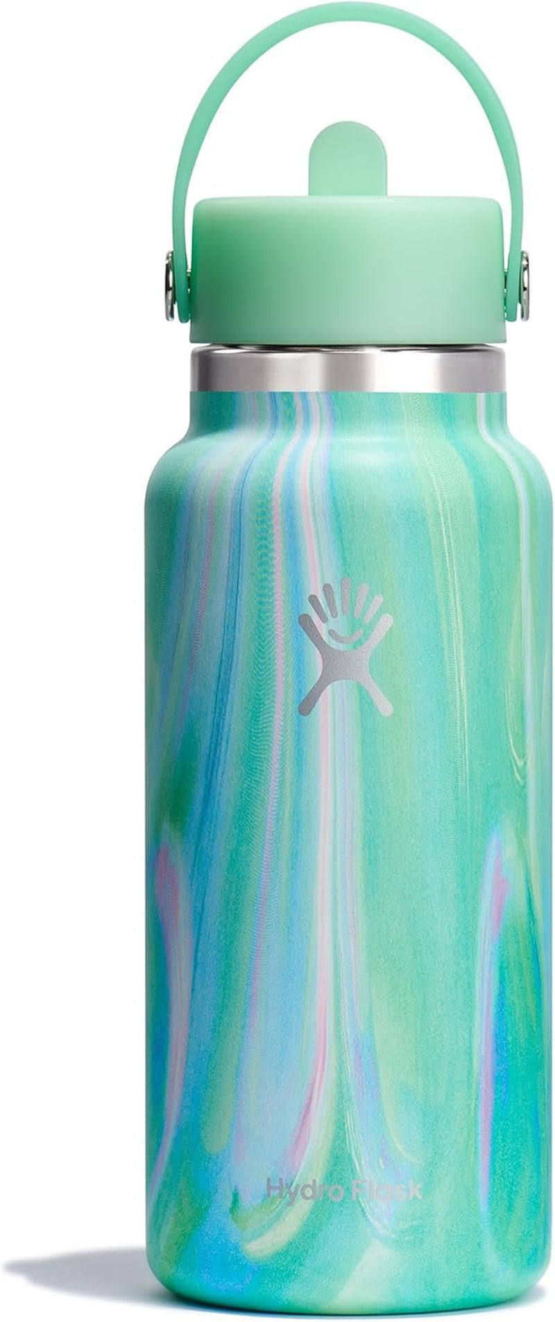 24 Oz Wide Flex Straw Cap Bottle - Insulated Stainless Steel - Wide Straw Lid, Non Spill, Leakproof in Tonal Birch