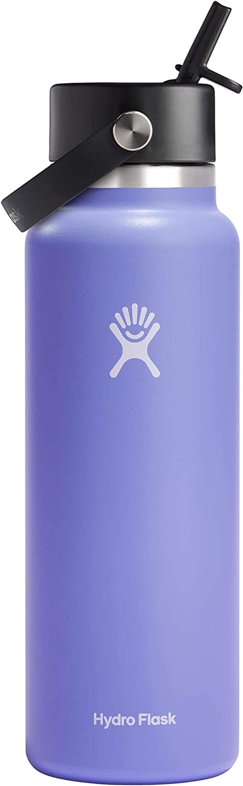 24 Oz Wide Flex Straw Cap Bottle - Insulated Stainless Steel - Wide Straw Lid, Non Spill, Leakproof in Tonal Birch