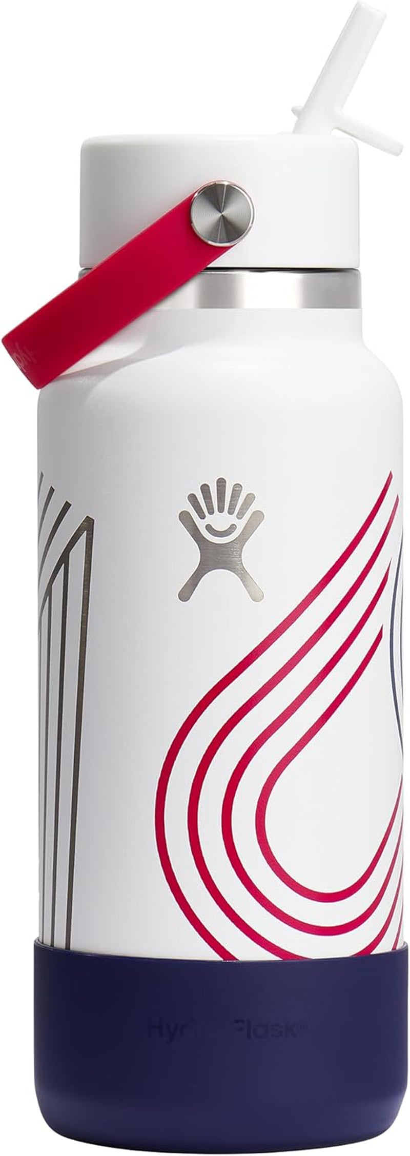 24 Oz Wide Flex Straw Cap Bottle - Insulated Stainless Steel - Wide Straw Lid, Non Spill, Leakproof in Tonal Birch