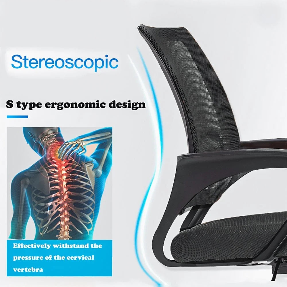 Ergonomic Office Chair, Lumbar Support, Adjustable Height with Armrests for Adults(Black)
