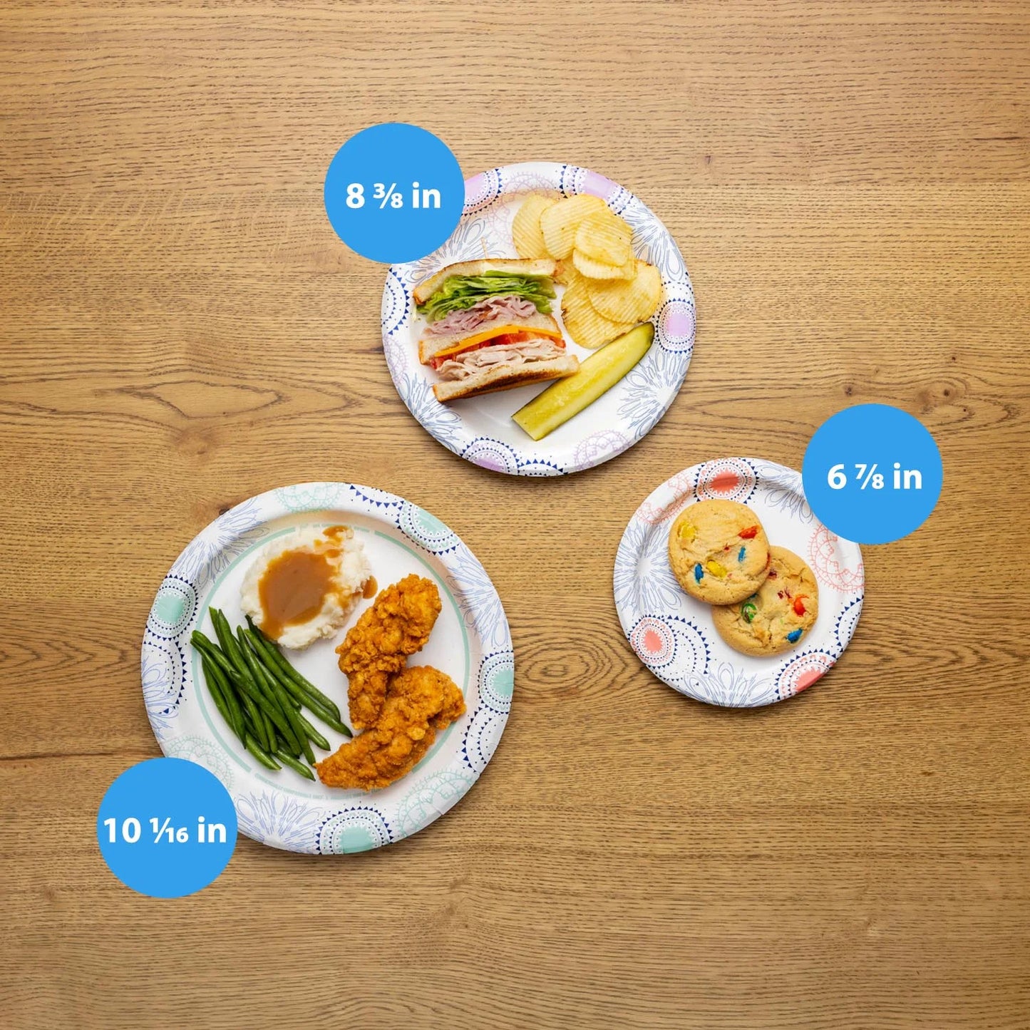 Disposable Paper Plates, 8.5", 100 Count