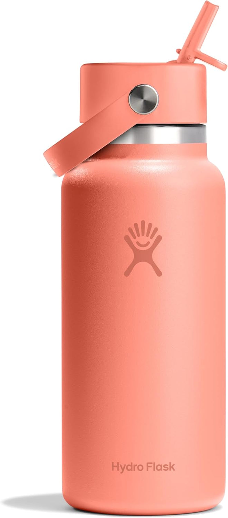 24 Oz Wide Flex Straw Cap Bottle - Insulated Stainless Steel - Wide Straw Lid, Non Spill, Leakproof in Tonal Birch