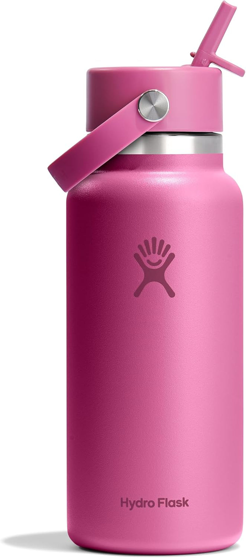 24 Oz Wide Flex Straw Cap Bottle - Insulated Stainless Steel - Wide Straw Lid, Non Spill, Leakproof in Tonal Birch