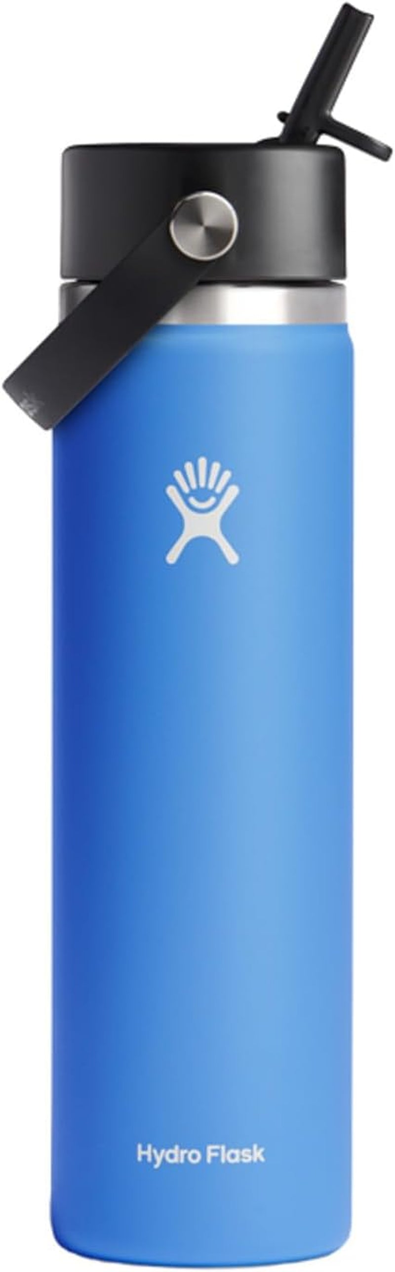 24 Oz Wide Flex Straw Cap Bottle - Insulated Stainless Steel - Wide Straw Lid, Non Spill, Leakproof in Tonal Birch