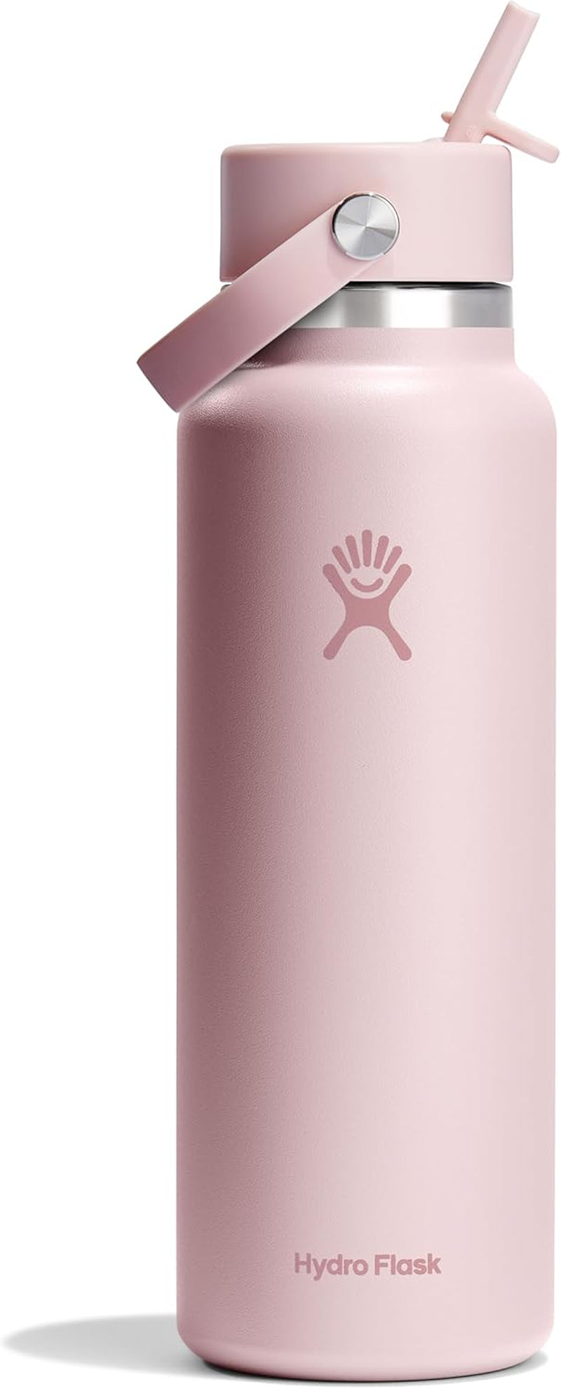 24 Oz Wide Flex Straw Cap Bottle - Insulated Stainless Steel - Wide Straw Lid, Non Spill, Leakproof in Tonal Birch
