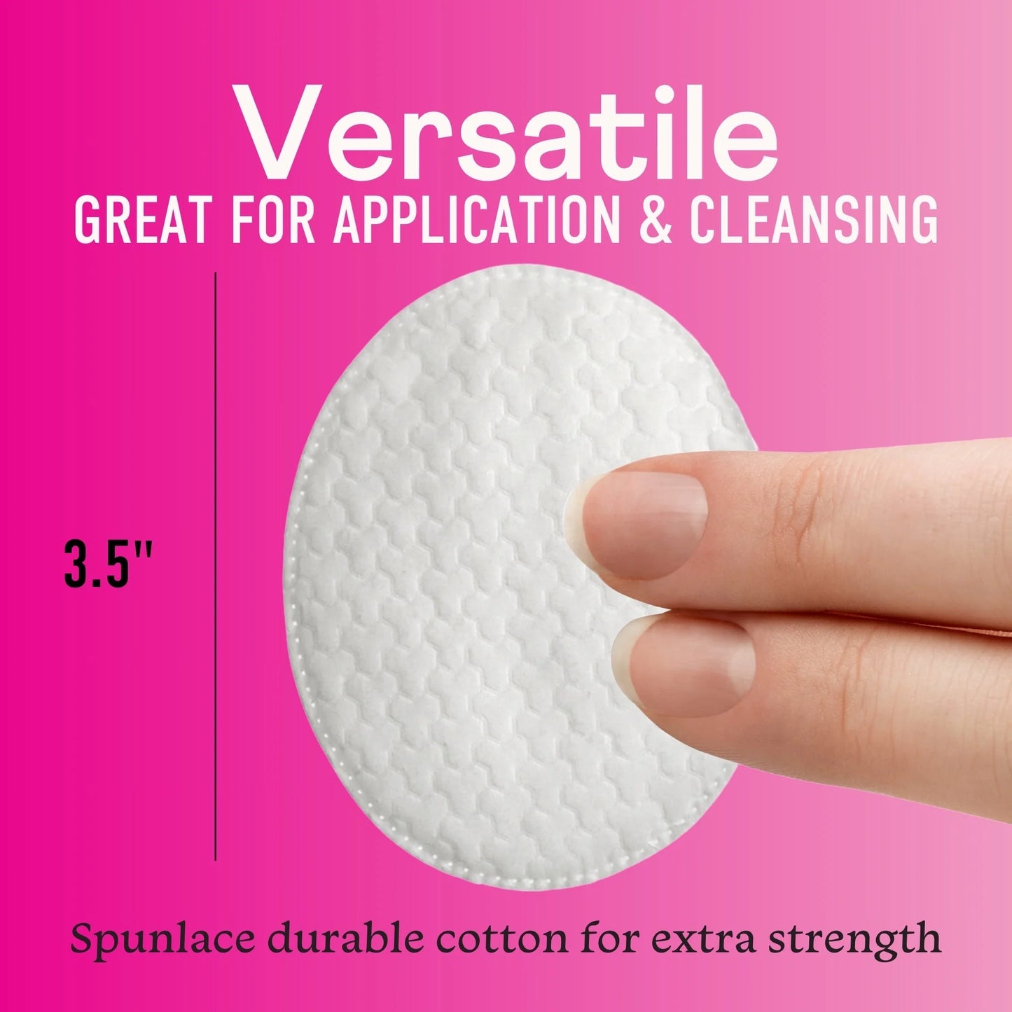 Premium Cotton Ovals, 100% Chlorine Free Cotton, Dermatologist Tested, Soft, Strong, Sensitive Skin Safe, Absorbent, Hypoallergenic, Cruelty-Free, Vegan, Paraben Free, 50 Pads