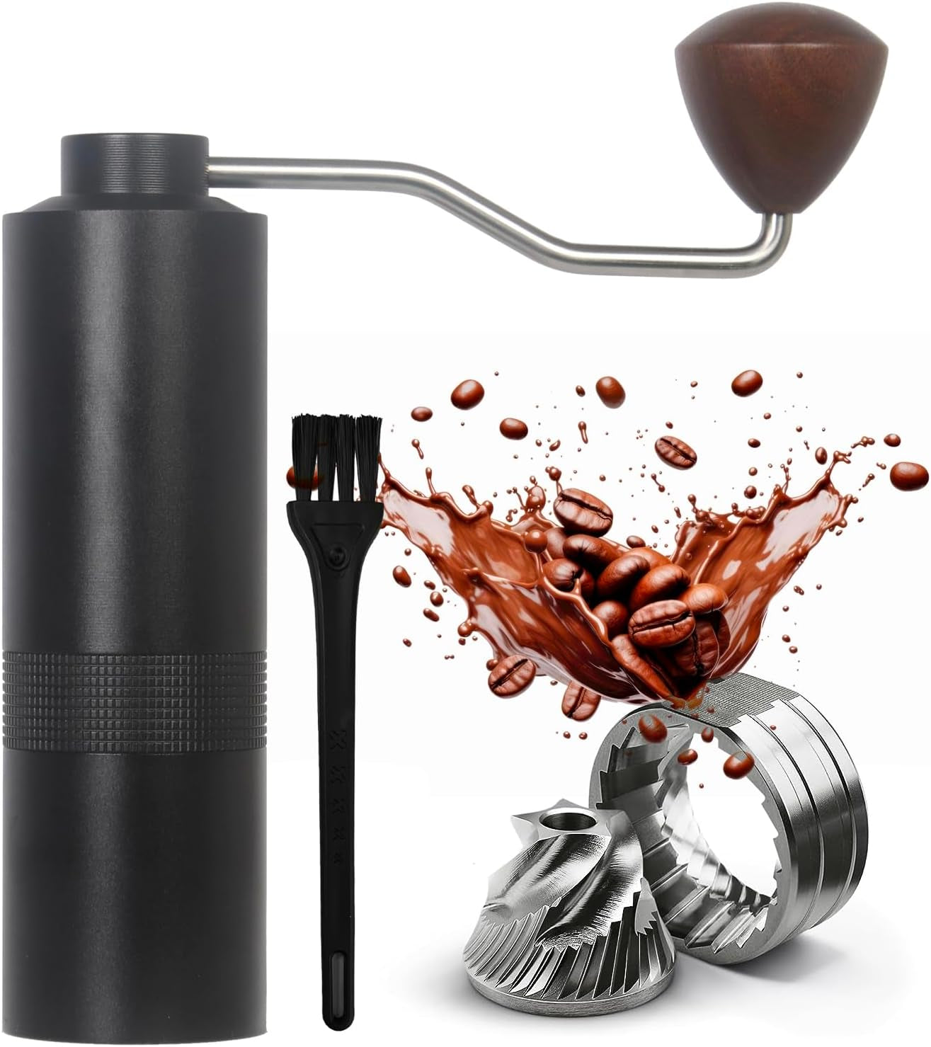 Precision Manual Coffee Grinder with Adjustable Ceramic Burr (5 Settings)