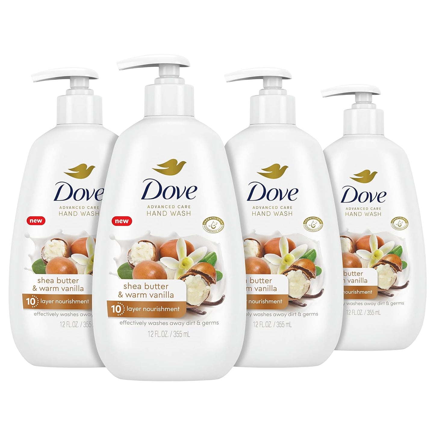 Advanced Care Hand Wash Deep Moisture 4 Count for Soft, Smooth Skin, More Moisturizers than the Leading Ordinary Hand Soap, 12 Oz