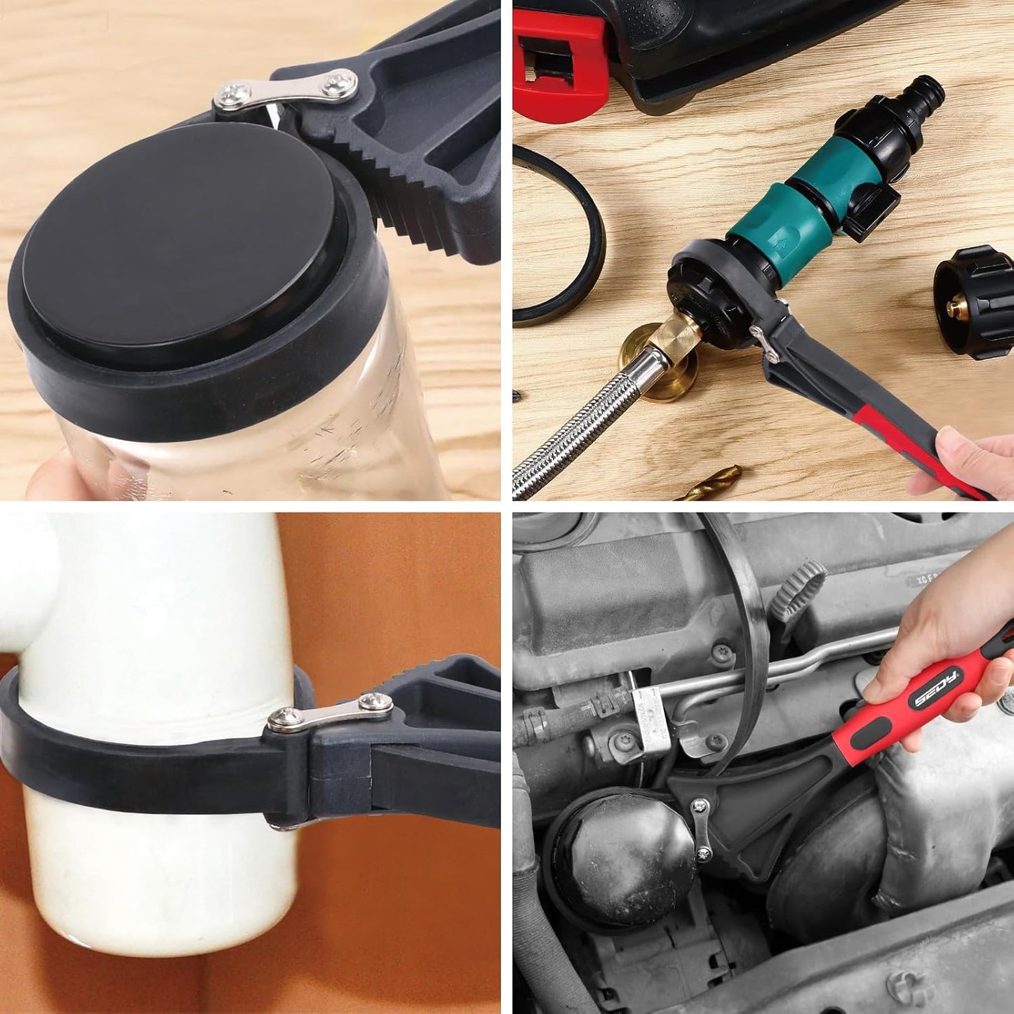 Adjustable Rubber Strap Wrench Set – Large & Small (2-Pack)