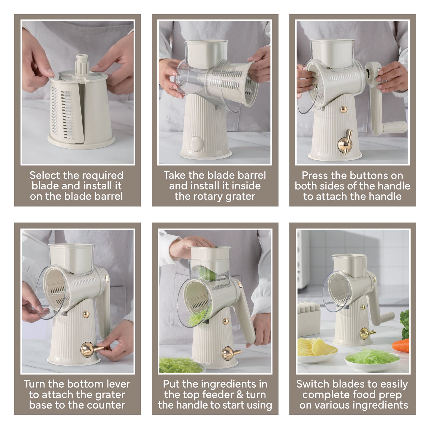 Cheese Grater Rotary – Easy-To-Use Food Shredder for Cheese, Cream