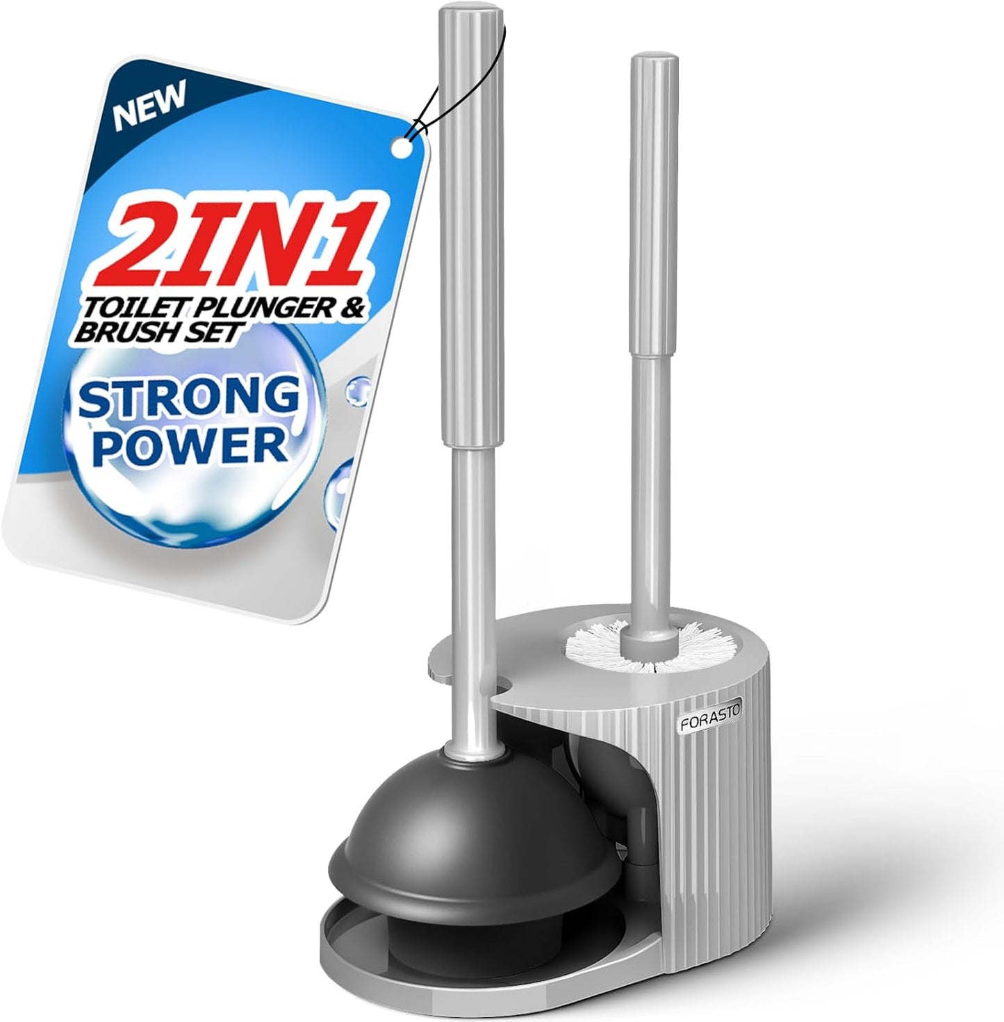 2 in 1 Toilet Plunger and Brush Set,Extended Handle Plunger,Toilet Bowl Brush Plunger Set,Bathroom Cleaning Tools ,Toilet Brush Plunger Combo,Cleaning Brush,Bathroom Cleaning Supplies