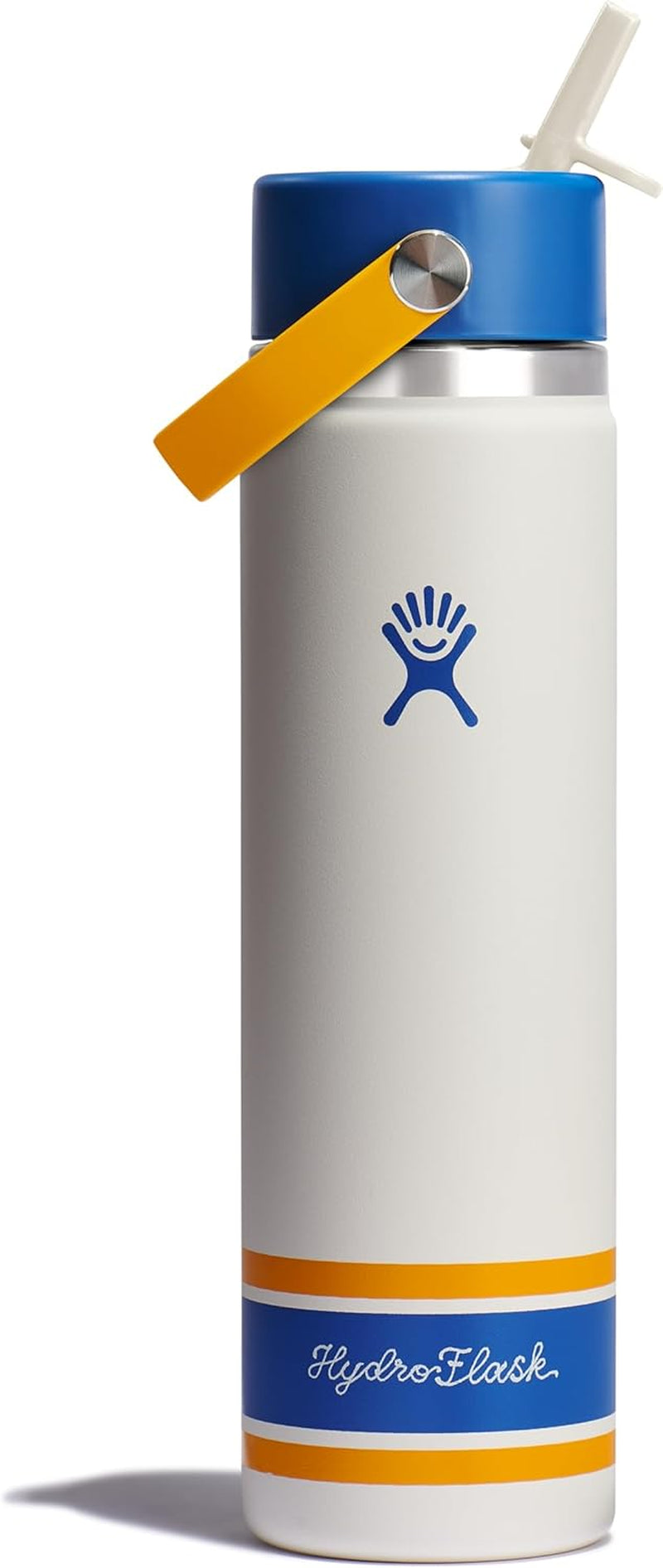 24 Oz Wide Flex Straw Cap Bottle - Insulated Stainless Steel - Wide Straw Lid, Non Spill, Leakproof in Tonal Birch