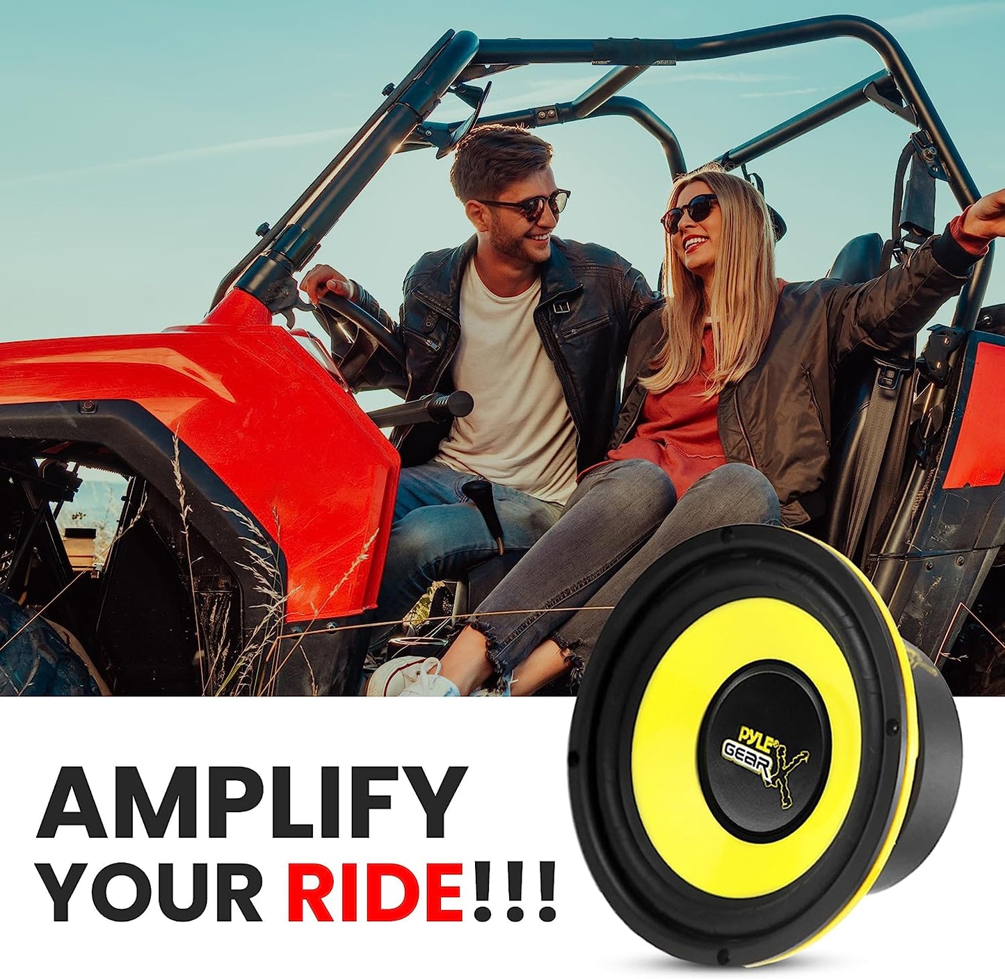 6.5β Car Subwoofer Speaker β 300W Peak Power, 4 Ohm, Butyl Rubber Surround, Yellow Cone