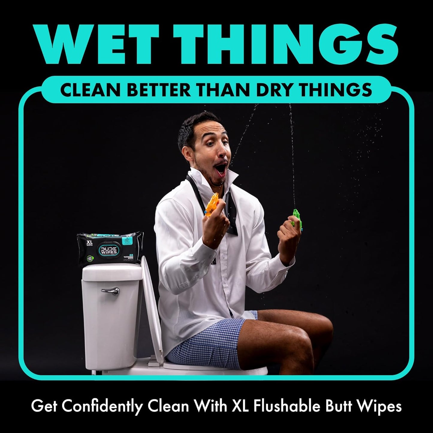 - Flushable Wipes - 6 Pack, 288 Count - Mint Chill - Vitamin-E, Aloe, Eucalyptus & Tea Tree Oils - Septic and Sewer Safe