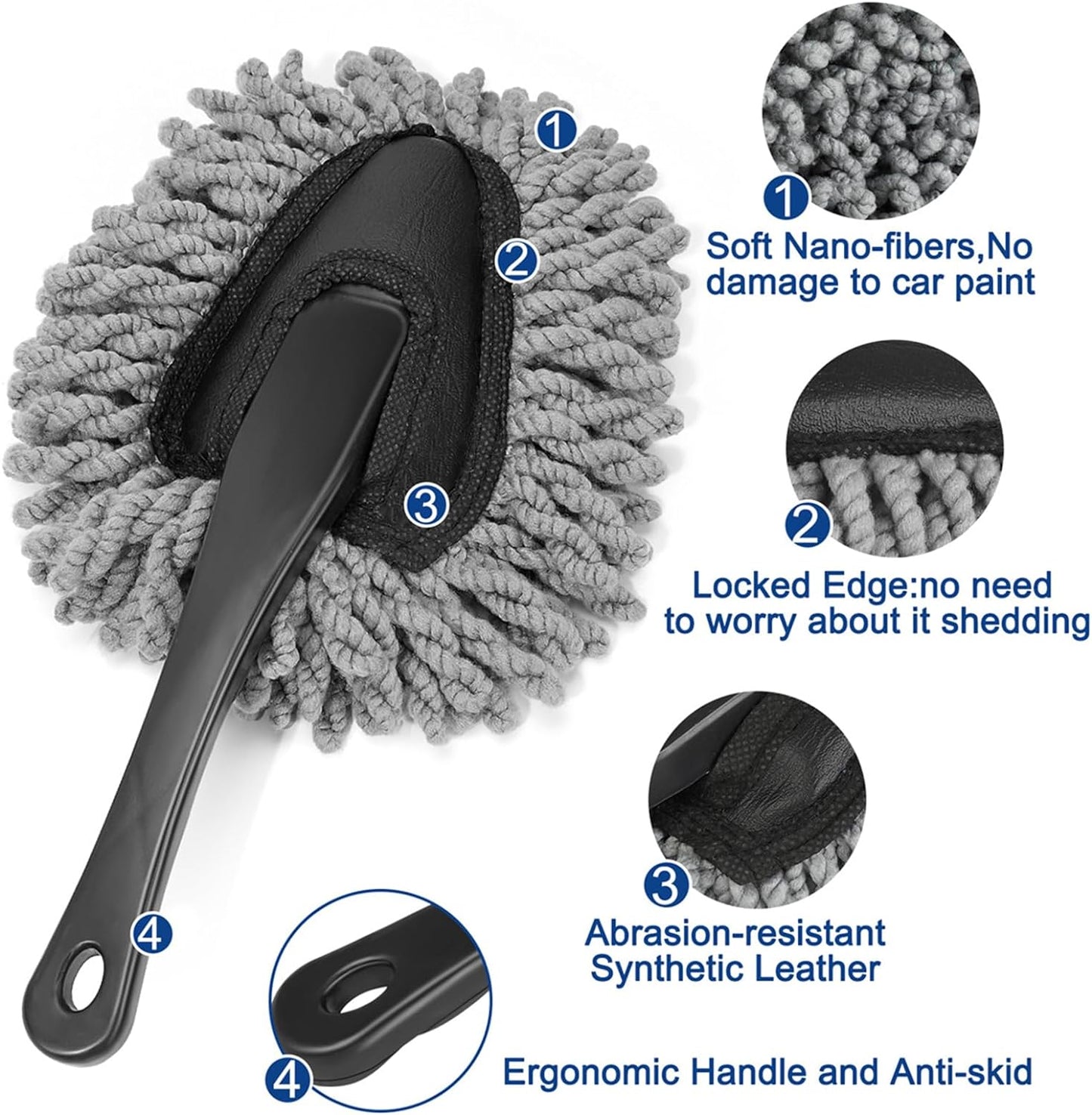 Car Interior Duster Detail Brush Cleaning Gel Kit, Soft Dash Vent Dusting Slime Putty Detailing Brushes Accessories Essentials Supplies Tools for Auto,Truck,Suv,Rv