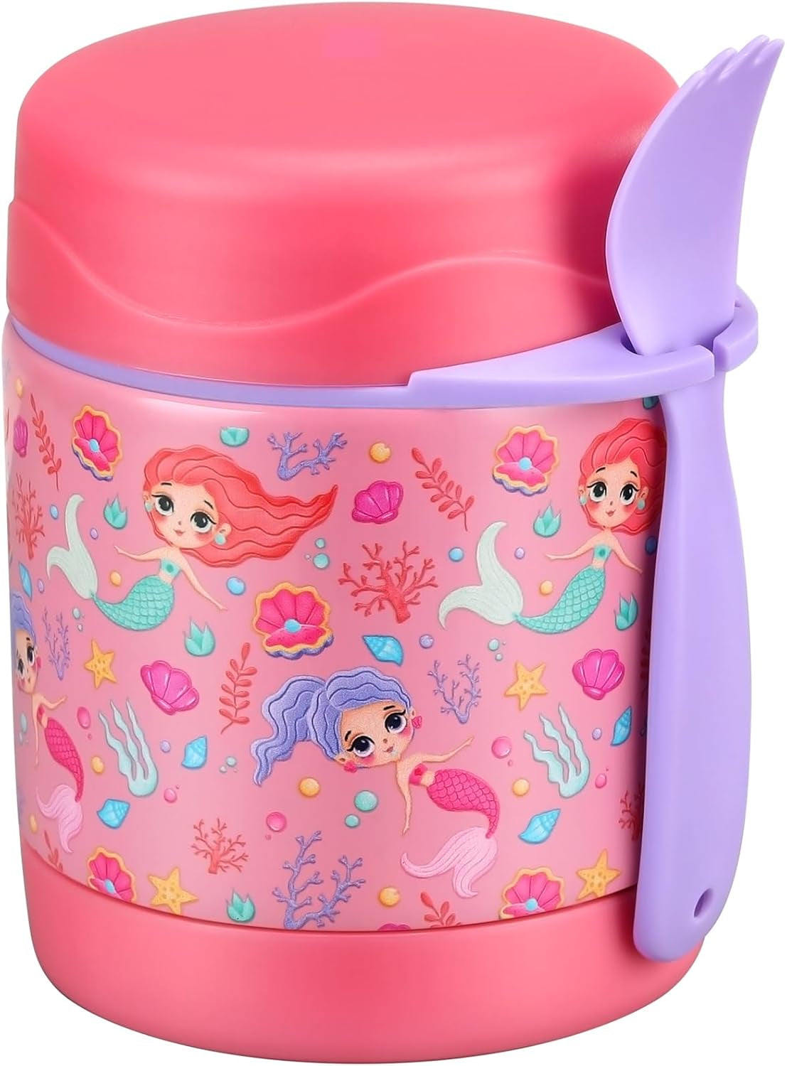 10Oz Soup Thermo for Hot Food Kids Insulated Food Jar,Thermo Hot Food Lunch Container, Width Mouth Stainless Steel Lunch Box for Kids with Spoon (Blue-Dinosaur)