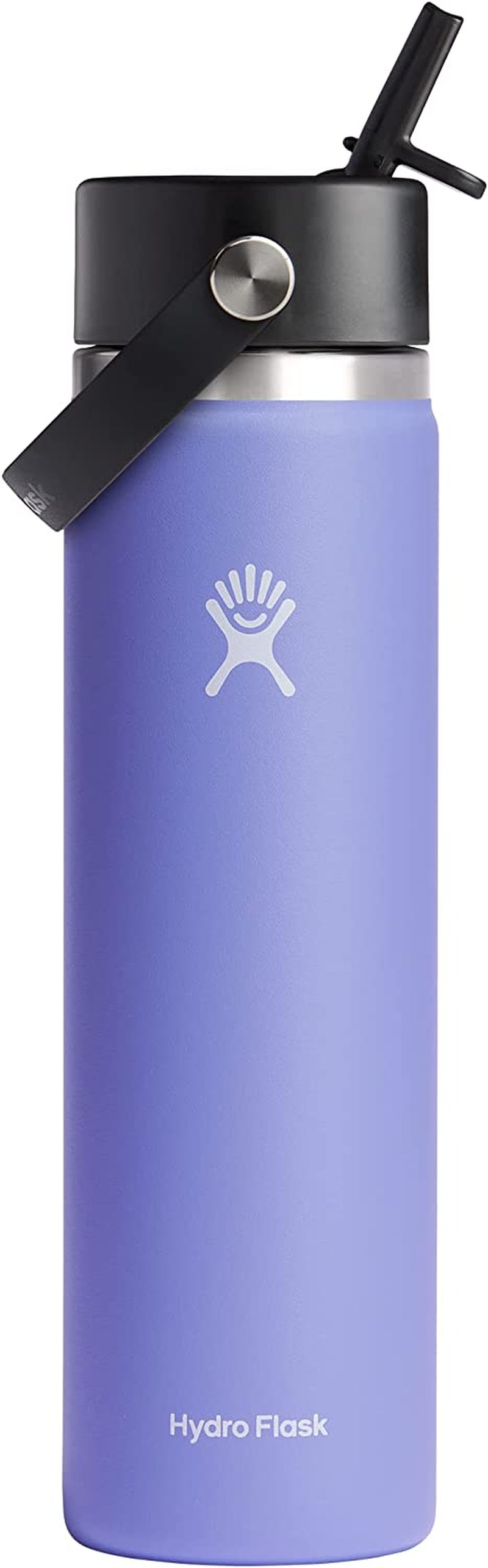 24 Oz Wide Flex Straw Cap Bottle - Insulated Stainless Steel - Wide Straw Lid, Non Spill, Leakproof in Tonal Birch