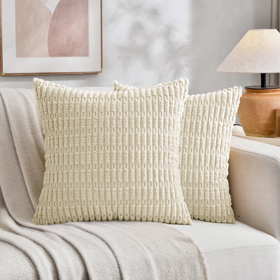, Throw Pillow Covers (Set of 2), Ivory