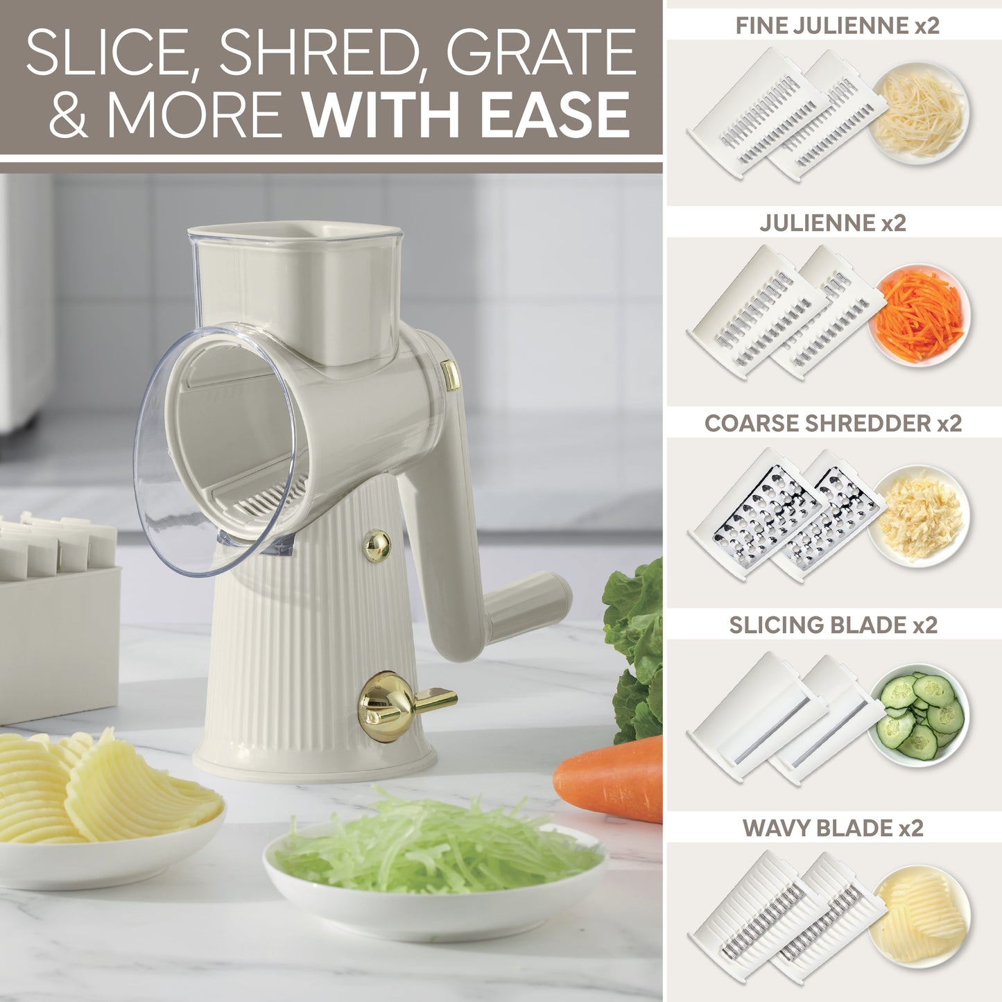 Cheese Grater Rotary – Easy-To-Use Food Shredder for Cheese, Cream