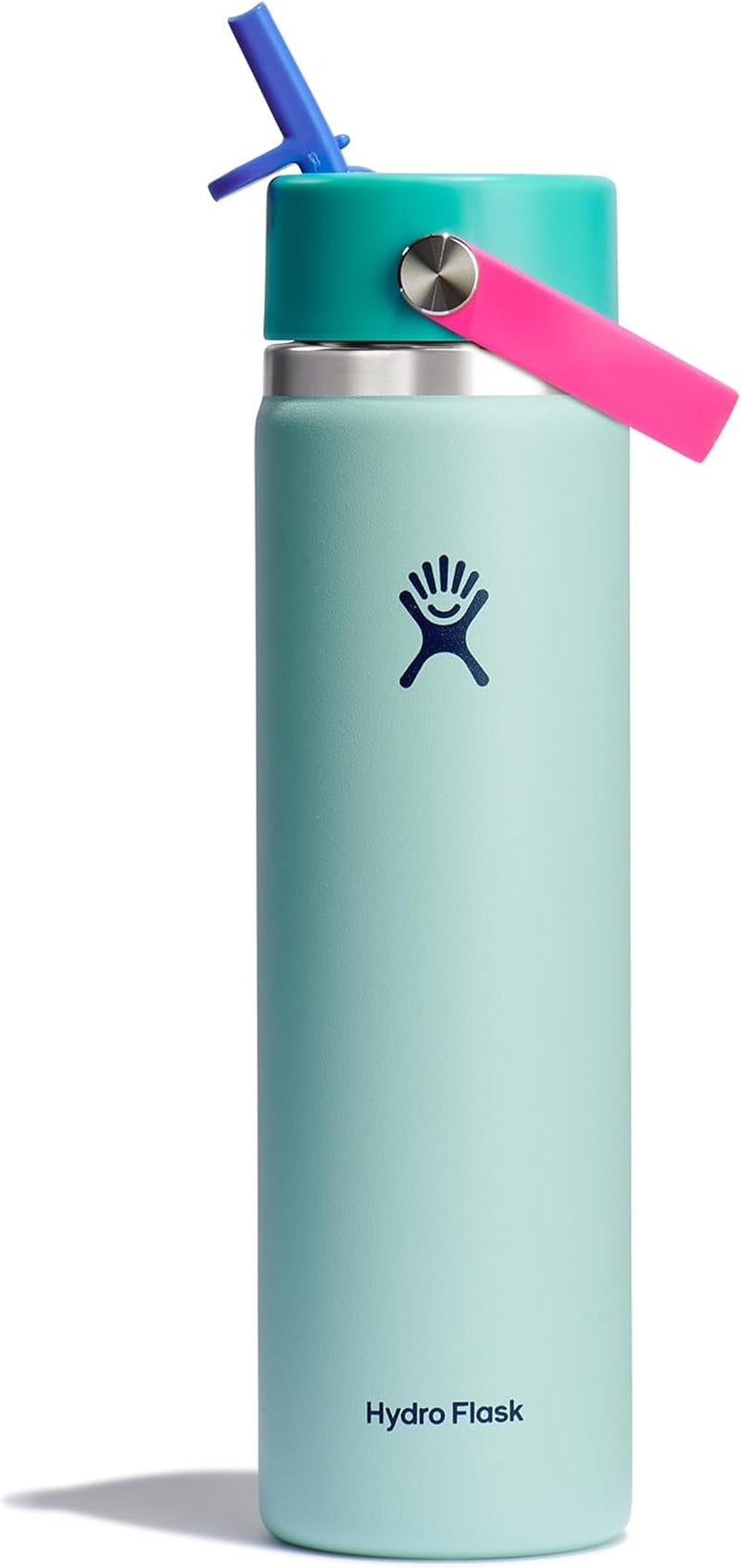 24 Oz Wide Flex Straw Cap Bottle - Insulated Stainless Steel - Wide Straw Lid, Non Spill, Leakproof in Tonal Birch