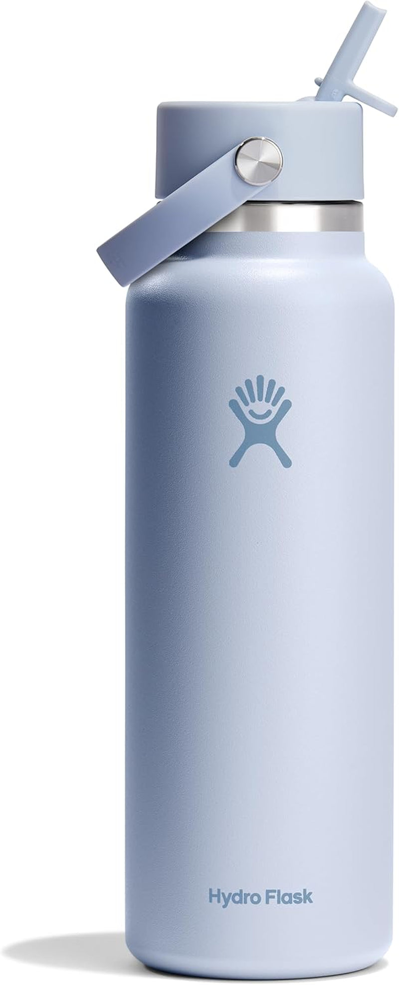 24 Oz Wide Flex Straw Cap Bottle - Insulated Stainless Steel - Wide Straw Lid, Non Spill, Leakproof in Tonal Birch