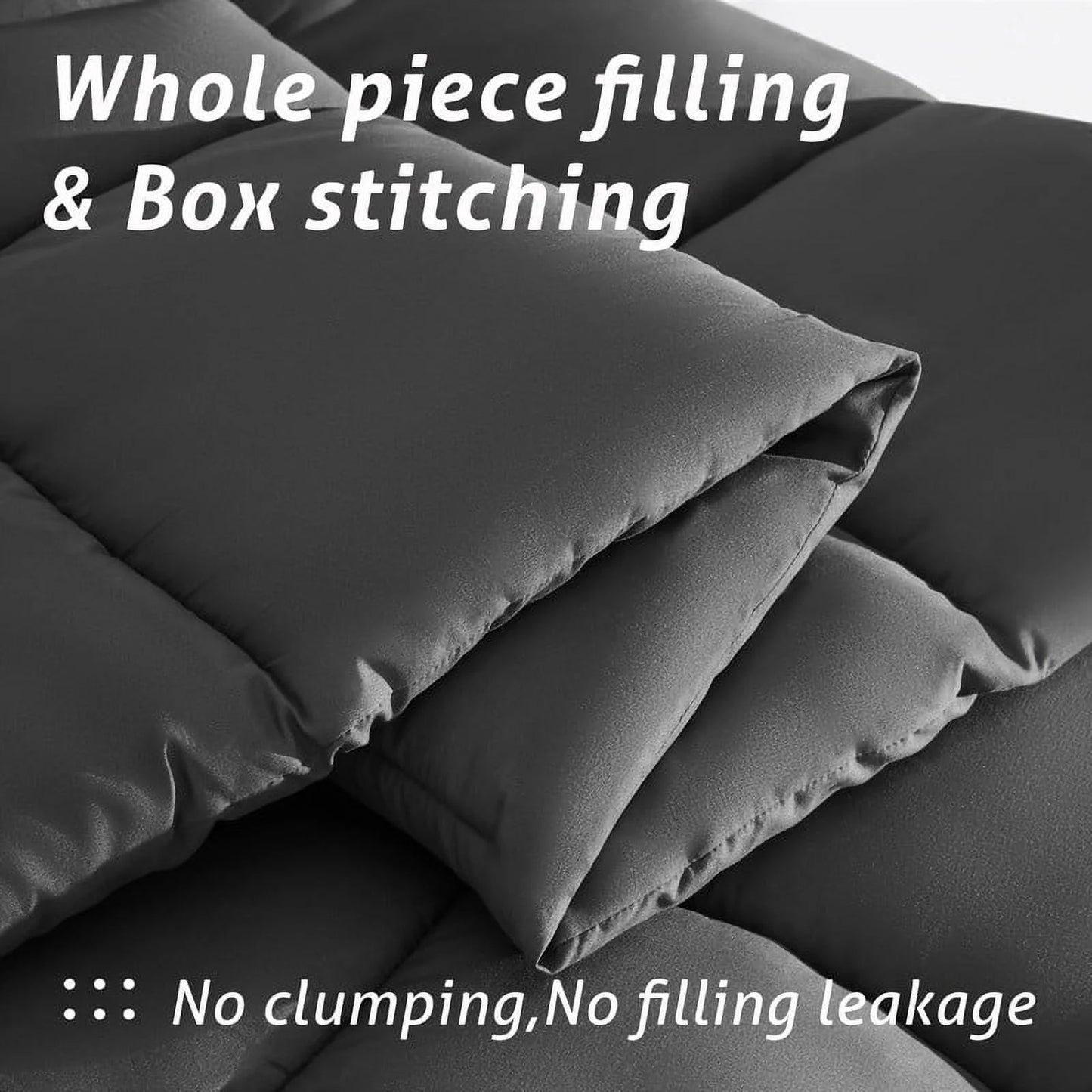 Luxury Solid down Alternative Machine Washable Gray Comforters, Queen