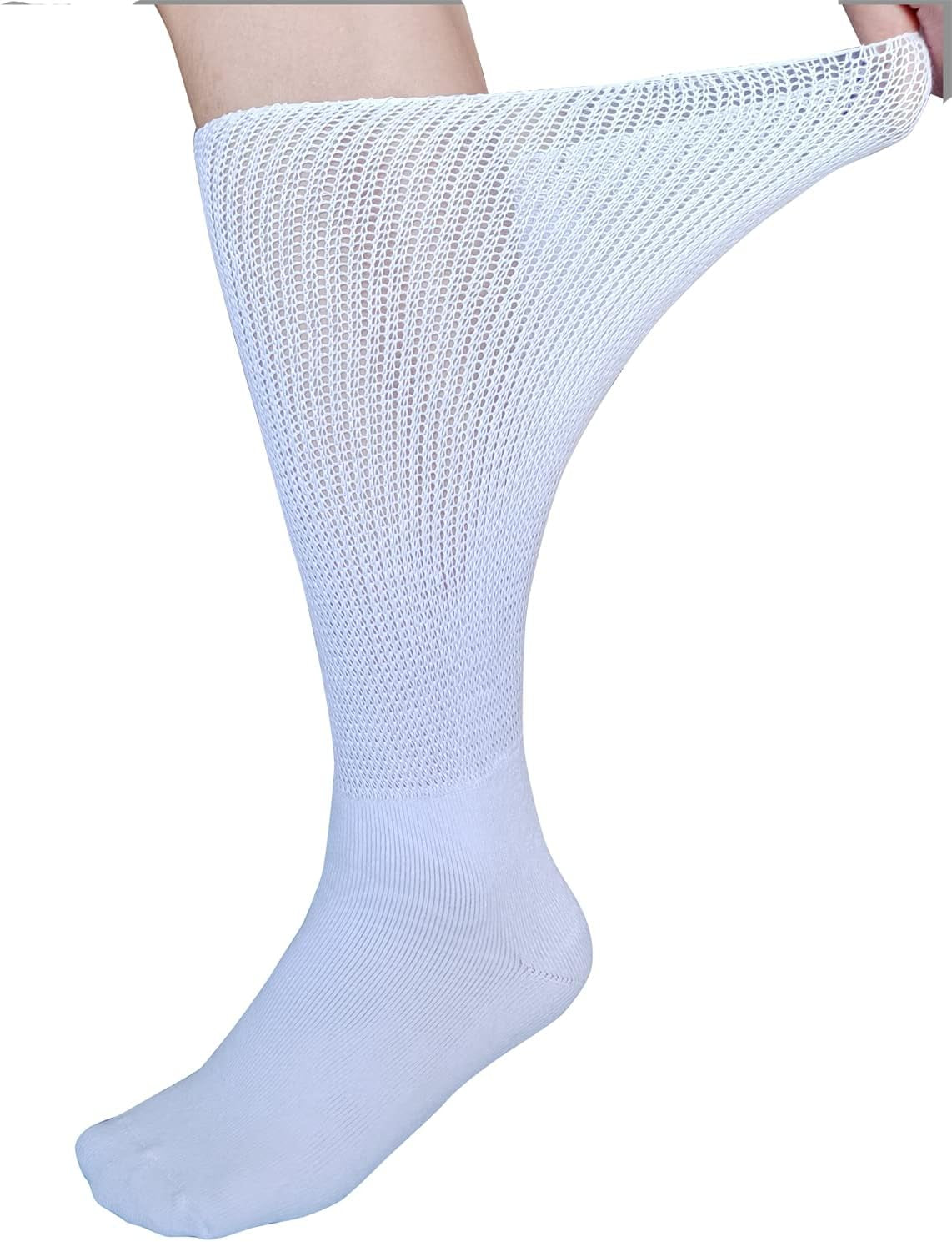 Extra Wide Socks for Lymphedema Swollen Feet Leg, Bariatric Socks, Cast Boot Sock, Diabetic Non Binding Neuropathy Swelling Women Men 2 Pairs