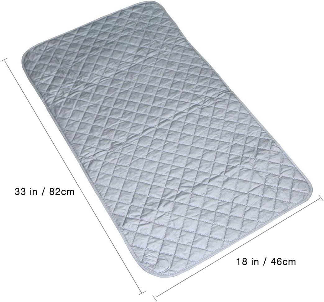 Magnetic Ironing Mat Blanket,Iron Board Alternative Cover/Quilted Washer Dryer Heat Resistant Pad/Portable Cover/Mat Grey 33"X 18"