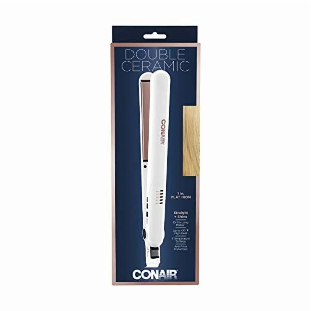 Double Ceramic 1" Flat Iron Hair Straightener, 5 Heat Settings