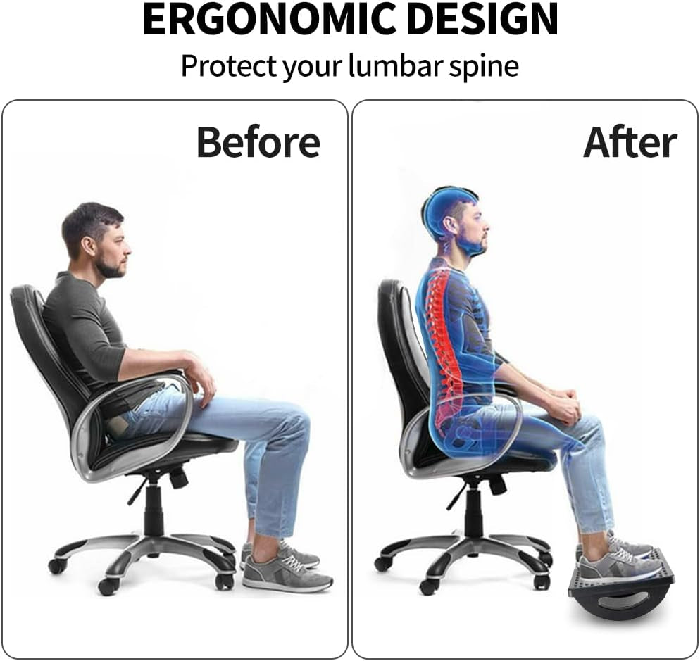Ergonomic Office Footrest – Massage Roller Under Desk Footstool