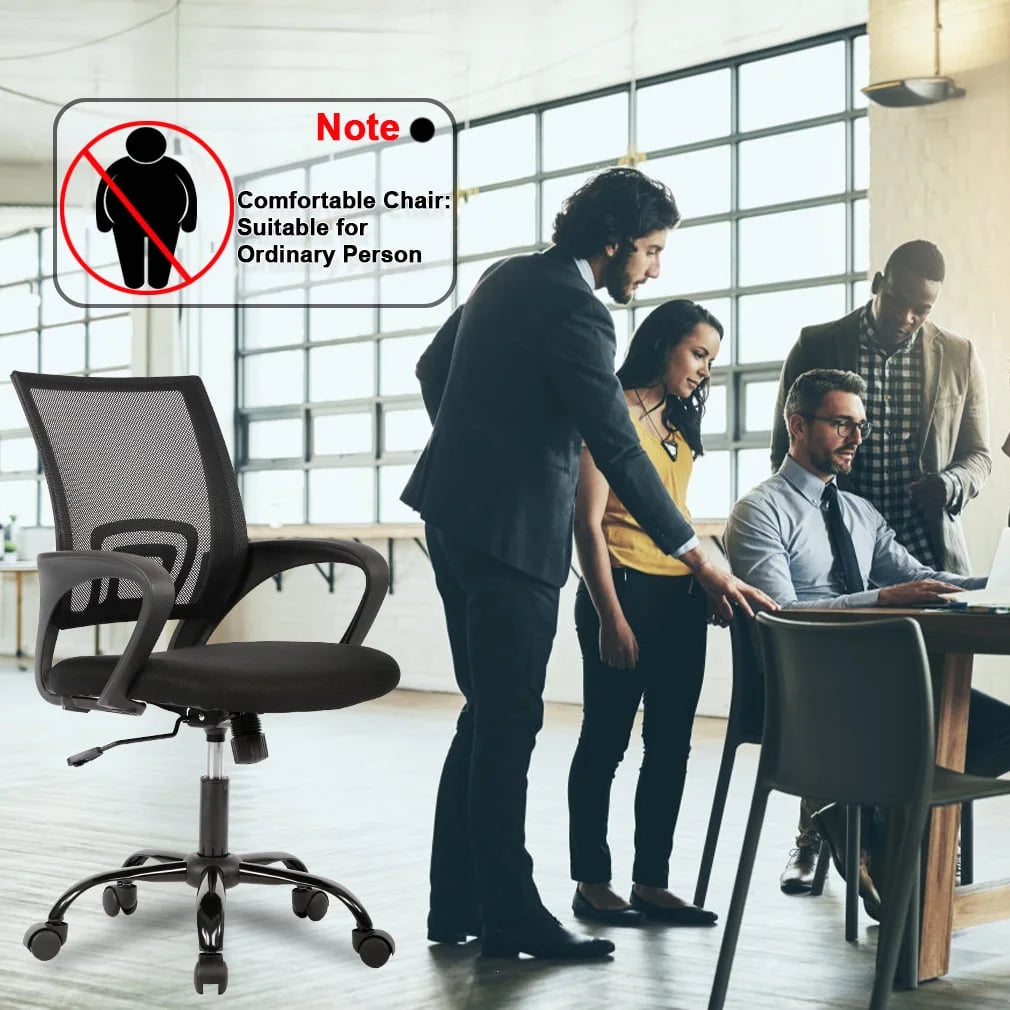 Ergonomic Office Chair, Lumbar Support, Adjustable Height with Armrests for Adults(Black)
