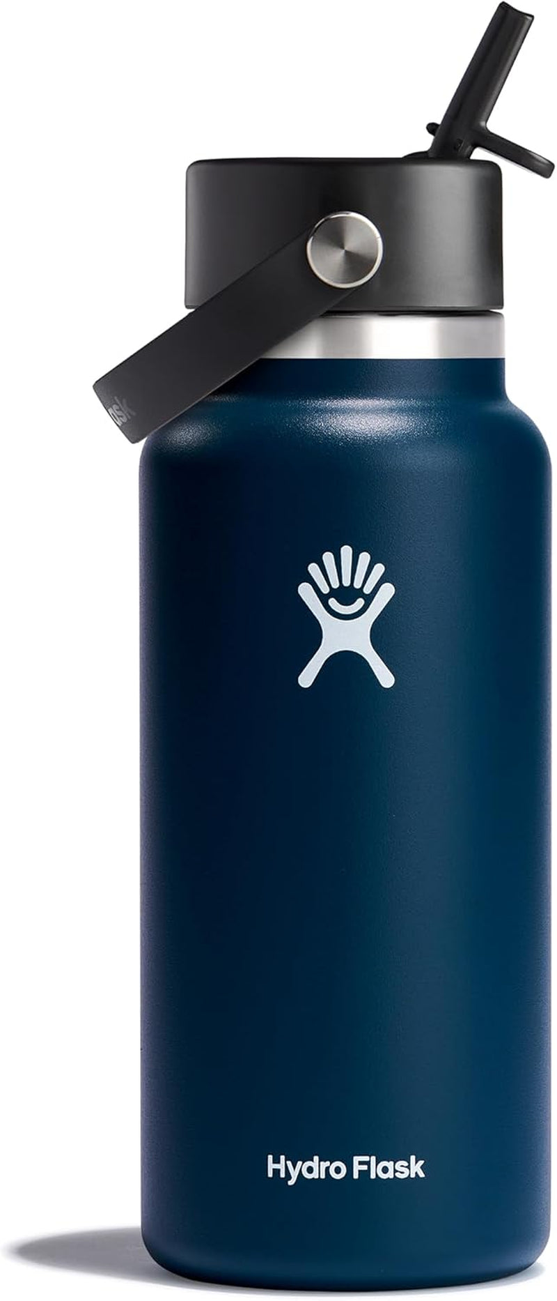 24 Oz Wide Flex Straw Cap Bottle - Insulated Stainless Steel - Wide Straw Lid, Non Spill, Leakproof in Tonal Birch