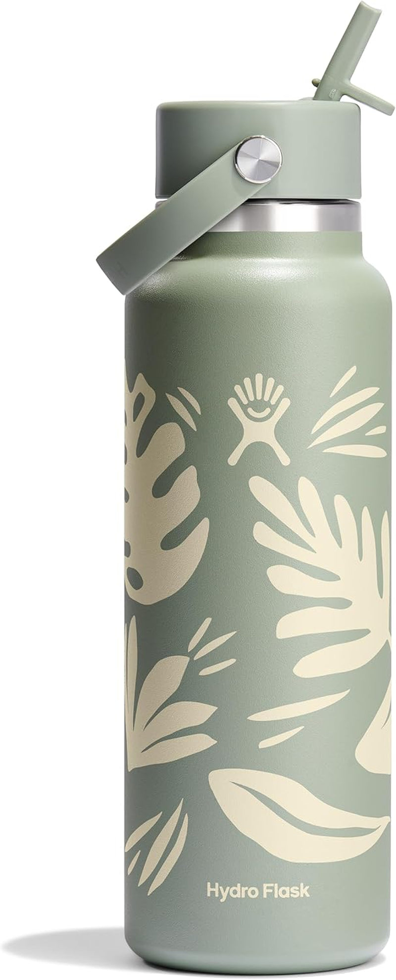 24 Oz Wide Flex Straw Cap Bottle - Insulated Stainless Steel - Wide Straw Lid, Non Spill, Leakproof in Tonal Birch