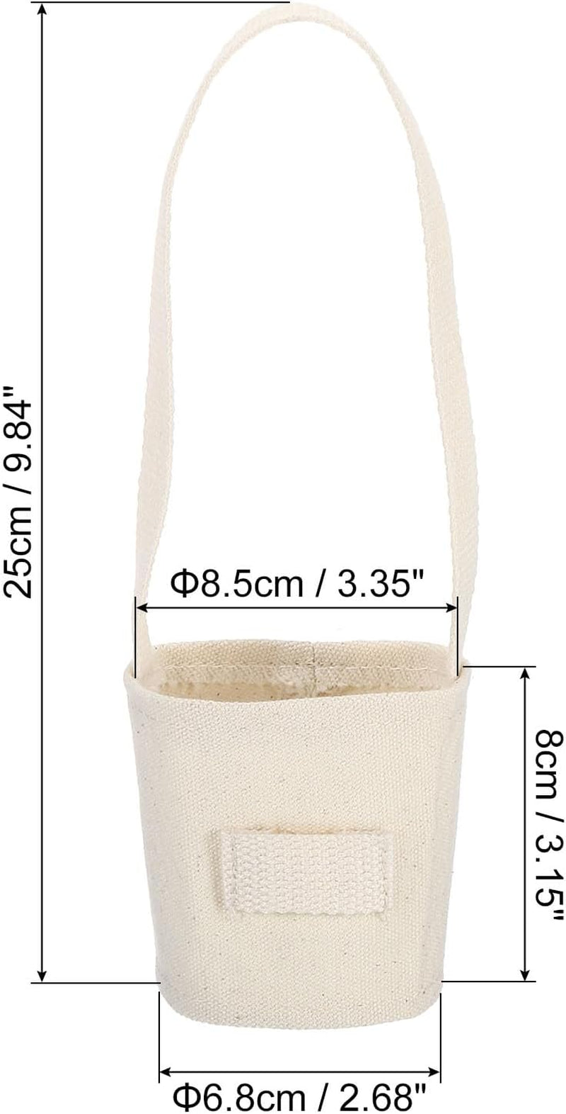 Reusable Canvas Coffee Cup Sleeves with Strap & Straw Holder (3-Pack)