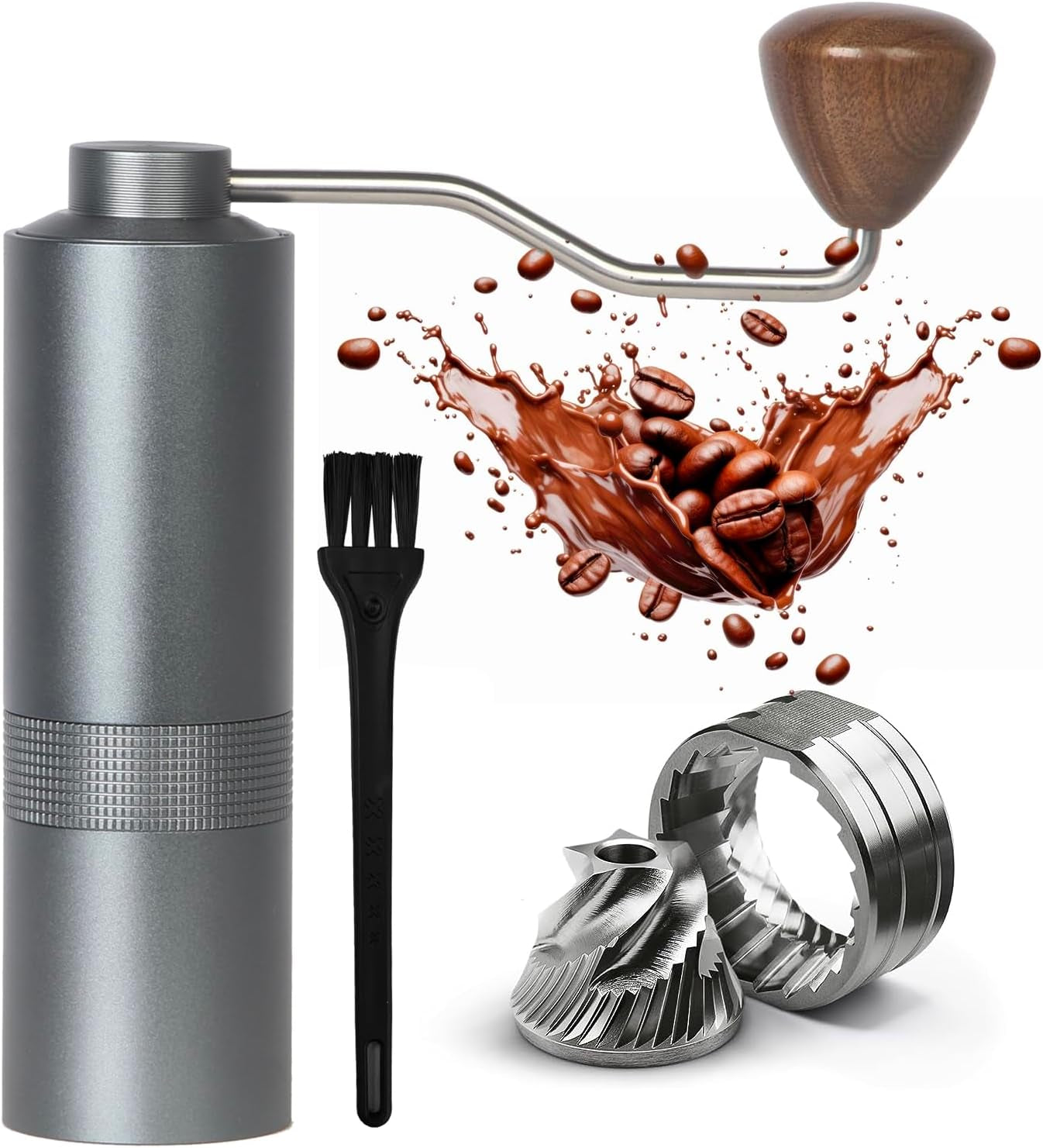 Precision Manual Coffee Grinder with Adjustable Ceramic Burr (5 Settings)