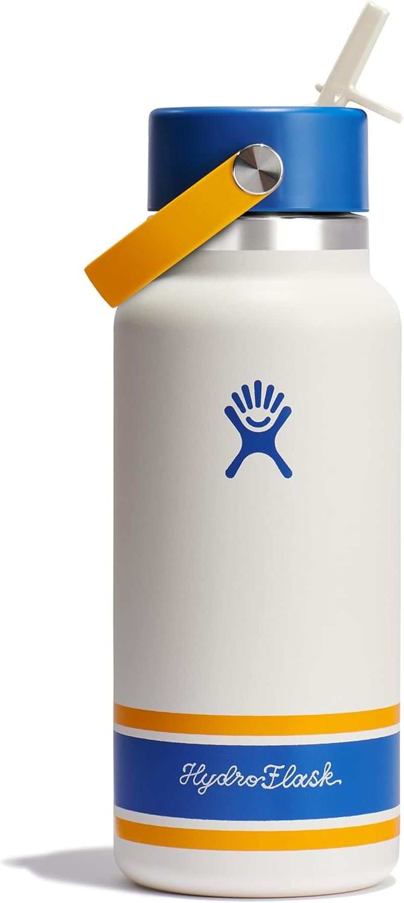 24 Oz Wide Flex Straw Cap Bottle - Insulated Stainless Steel - Wide Straw Lid, Non Spill, Leakproof in Tonal Birch
