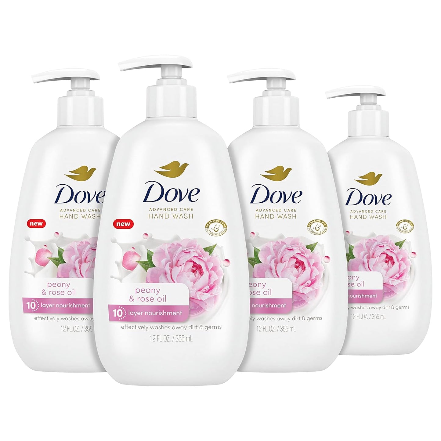 Advanced Care Hand Wash Deep Moisture 4 Count for Soft, Smooth Skin, More Moisturizers than the Leading Ordinary Hand Soap, 12 Oz