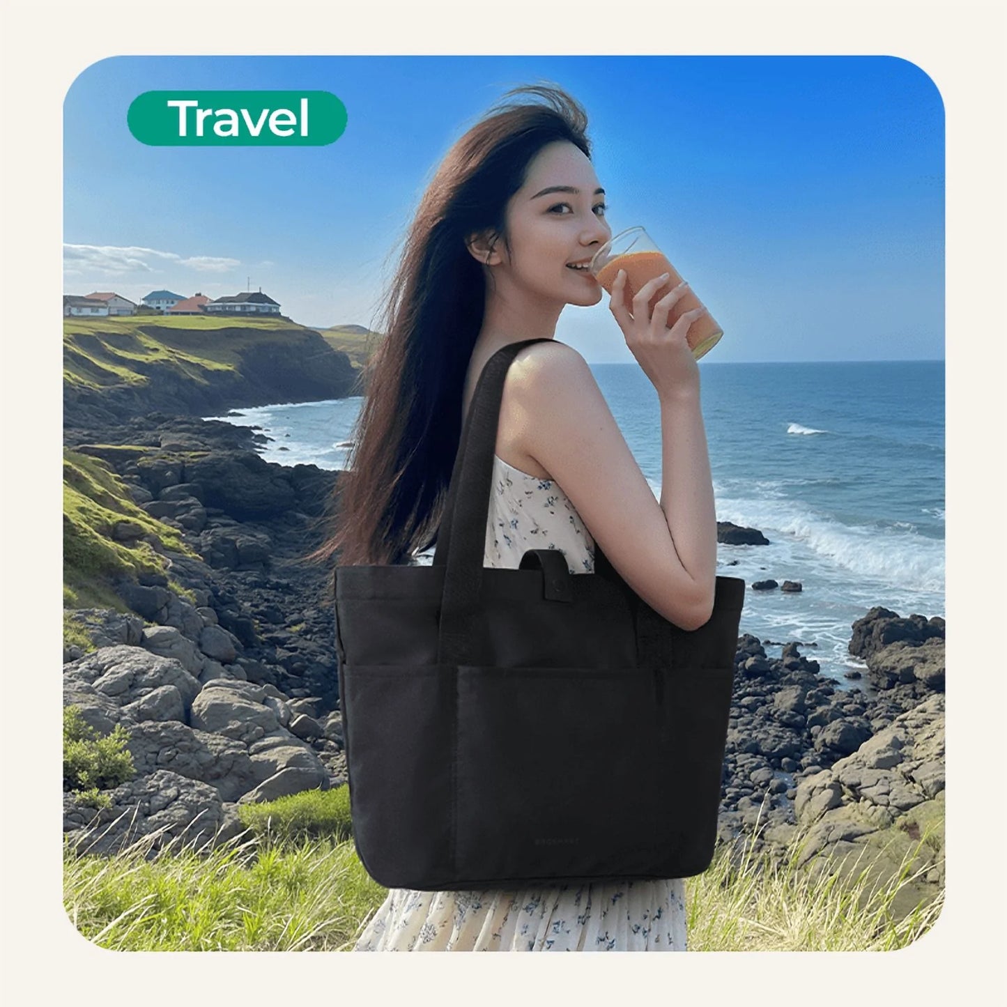 Foldable Tote Bag for Women, Laptop Tote Bag Top Handle Handbag for Travel, Work, Beach, Gym, Shop, Pink