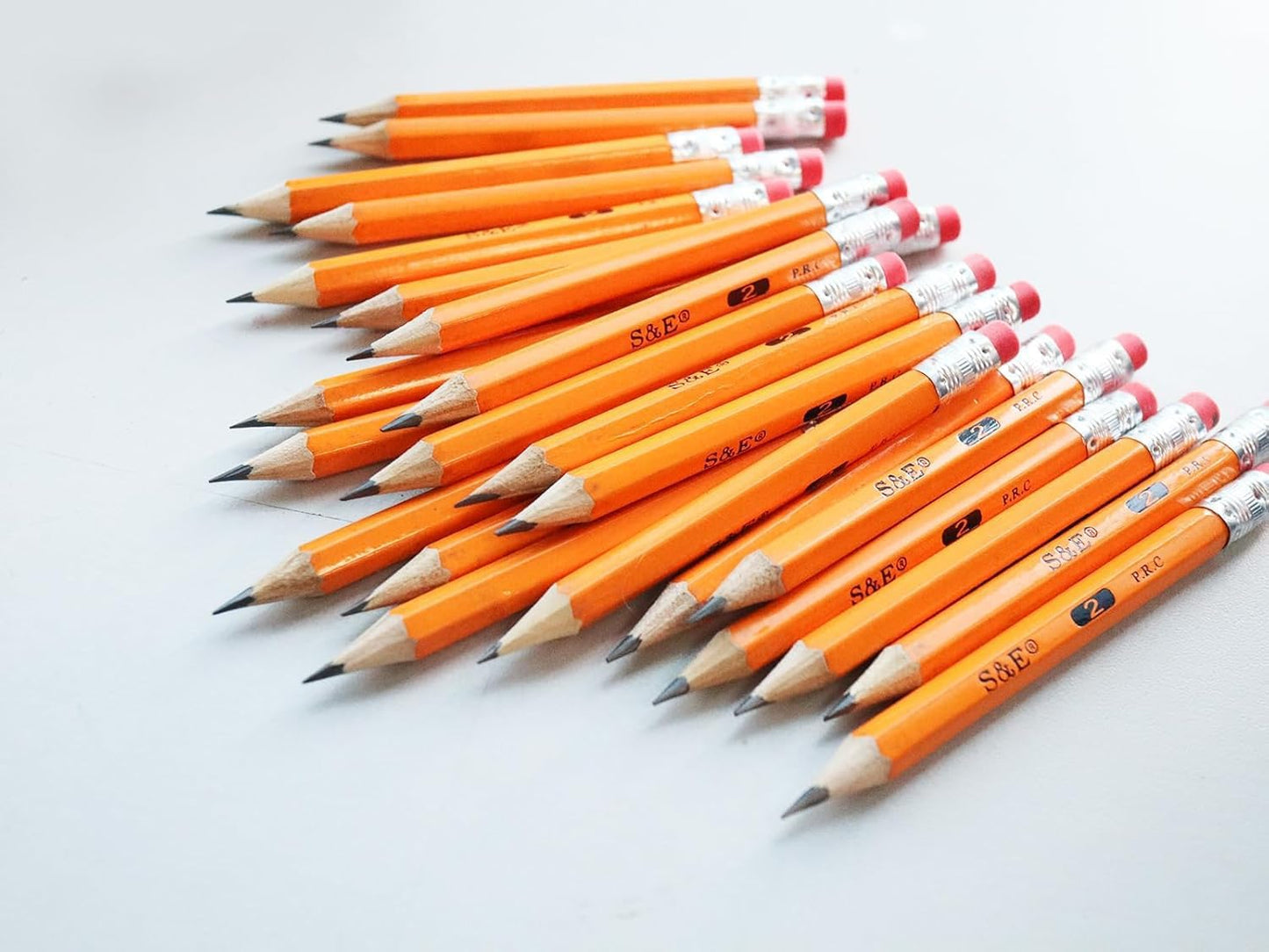 Half Pencils with Eraser Tops, Golf Pencils, 4 Inch, Classroom, Pew - #2 HB, Hexagon, Pre-Sharpened, Back to School, 96/Box.