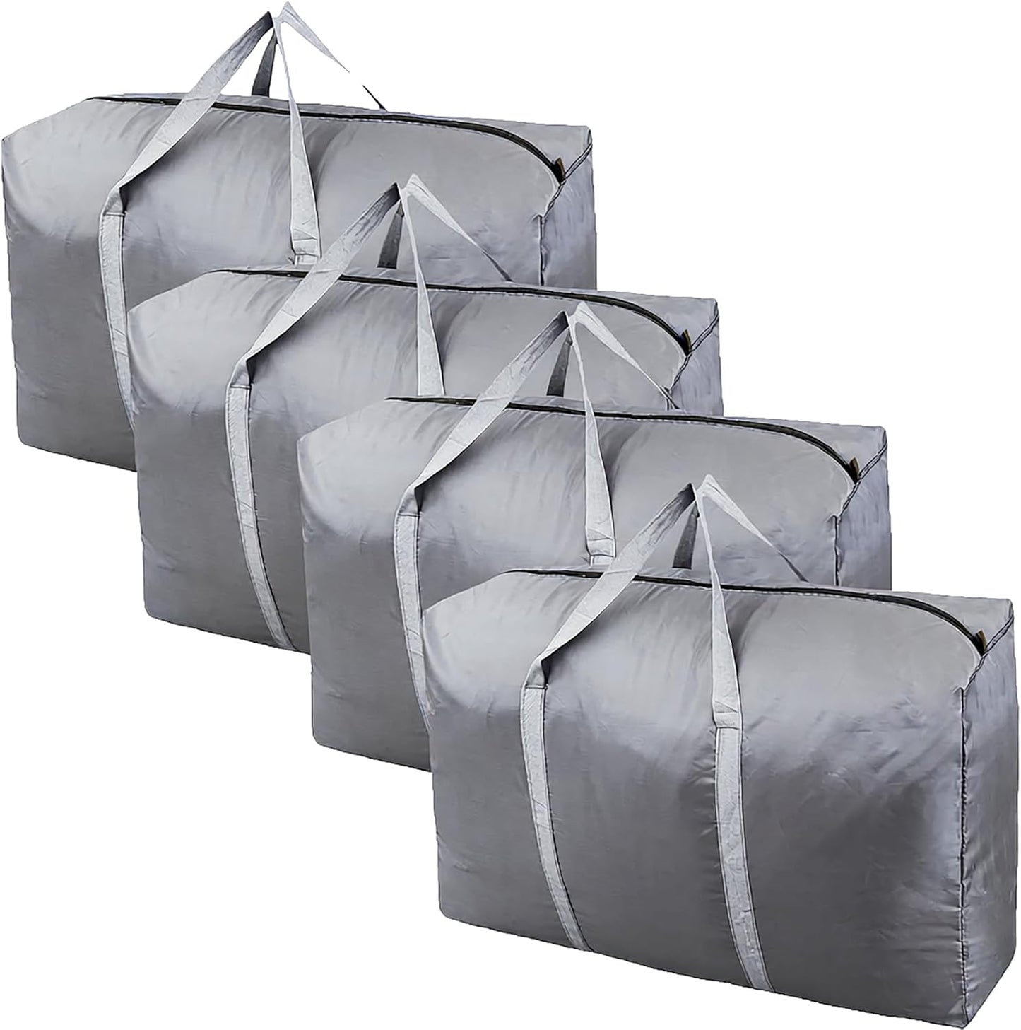 100L Extra Large Storage Bags, Big Moving Bags with Strong Zippers & Carrying Handles, Packing Bags for Moving, Storage, Travel and Camping, Storage Totes for Space Saving (Grey, 2 Pack)
