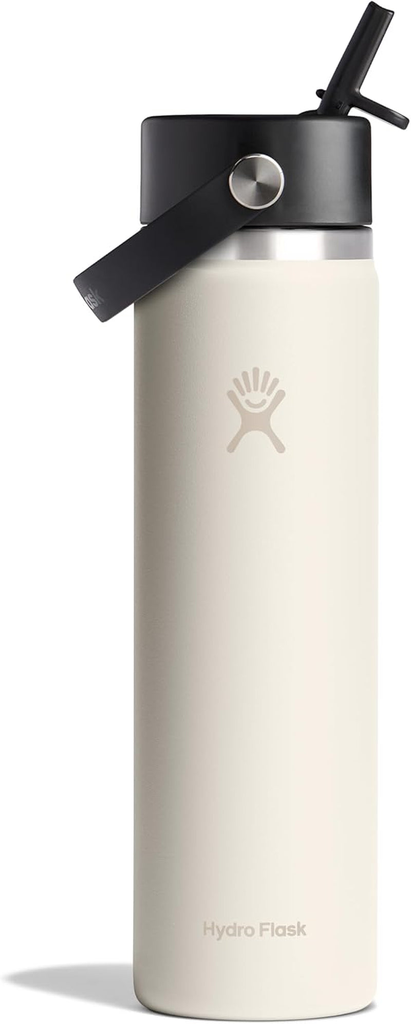 24 Oz Wide Flex Straw Cap Bottle - Insulated Stainless Steel - Wide Straw Lid, Non Spill, Leakproof in Tonal Birch
