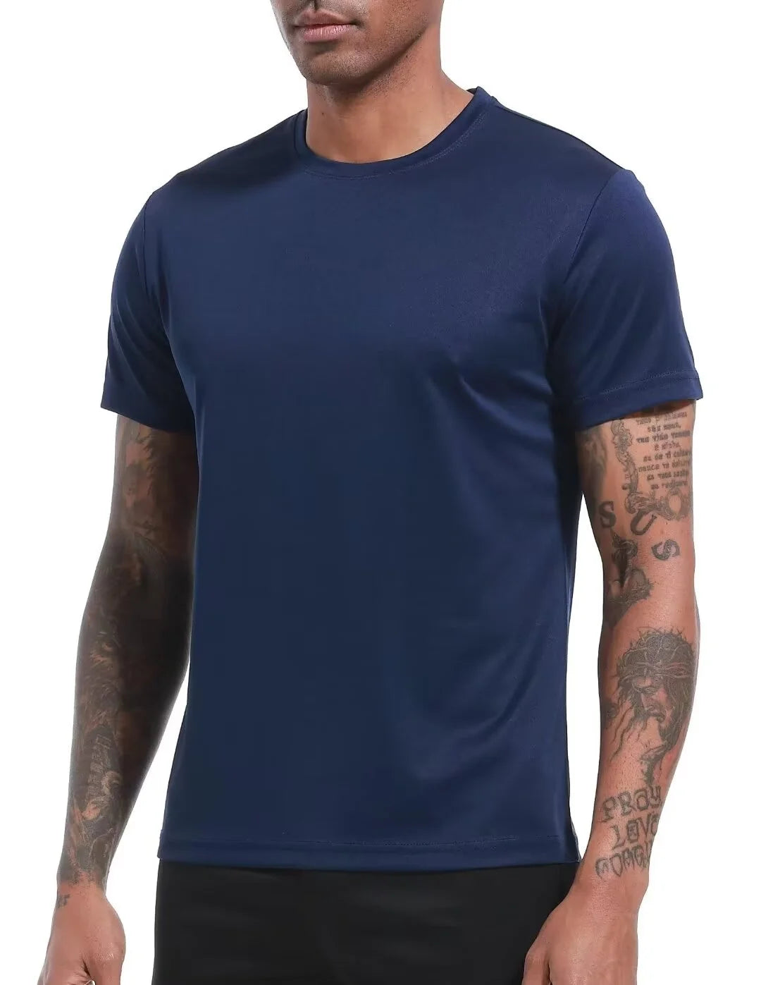 Men'S 6 Pack Workout Shirts Athletic Active Tops, Moisture Wicking & Quick Dry Performance T-Shirts,L