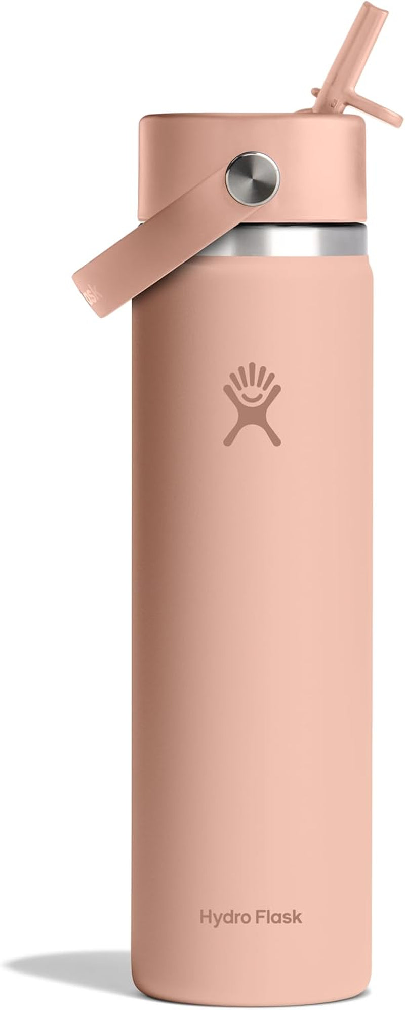 24 Oz Wide Flex Straw Cap Bottle - Insulated Stainless Steel - Wide Straw Lid, Non Spill, Leakproof in Tonal Birch